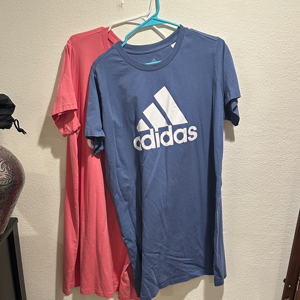 Adidas Blue Tee with White Logo